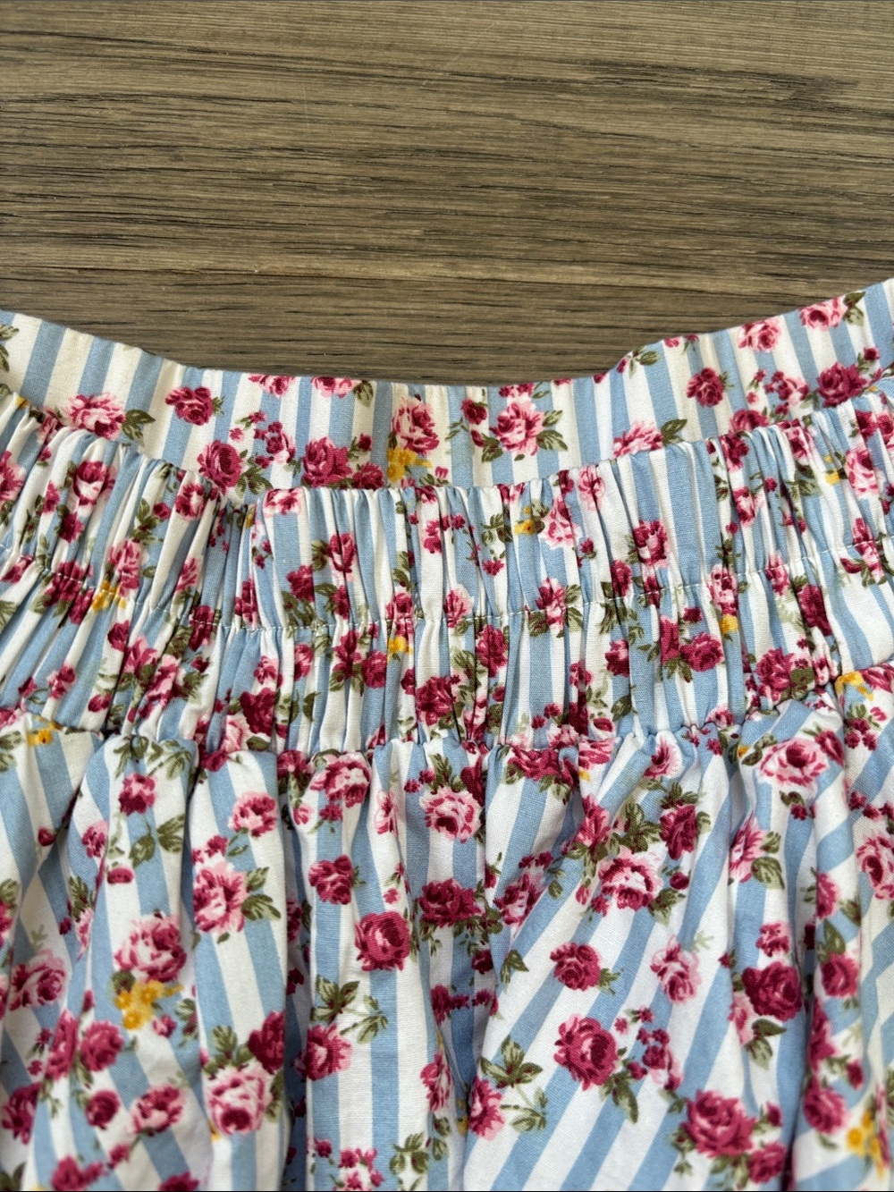 Cinderella | Floral Eyelet Hem A-Line Skirt - Blue & Red Lace Size XS - Picture 10 of 10